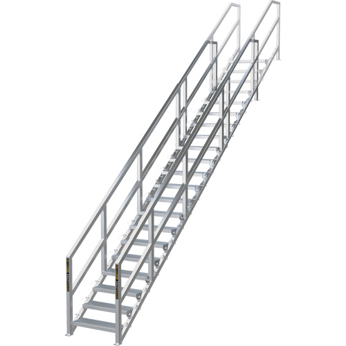 SmartStairs 17-21 Steps Modular Construction Stair System, 157-1/2" H Par Equipment