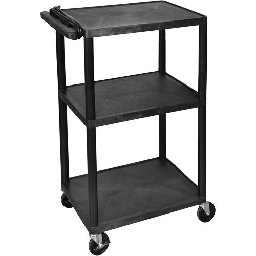 Electric Utility Cart, 3 Tiers, 24" x 42" x 18", 300 lbs. Capacity Par Equipment