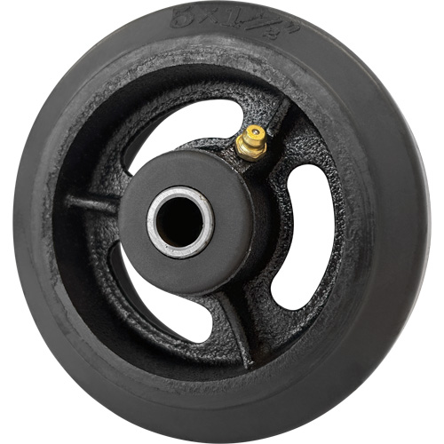 Mold-On Rubber Wheel, 5'' (127 mm) Dia. x 1-1/2" (38 mm) W, 400 lbs. (181 kg.) Capacity Par Equipment