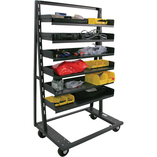 Single-Sided Heavy Duty A-Frame Cart with 6 Trays, 38" x 25" x 63", 2500 lbs. Capacity Par Equipment