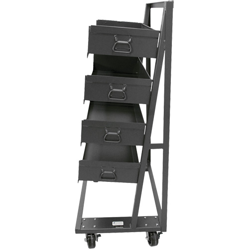 Single-Sided Heavy Duty A-Frame Cart with 4 Large Trays, 38" x 25" x 63", 2500 lbs. Capacity Par Equipment