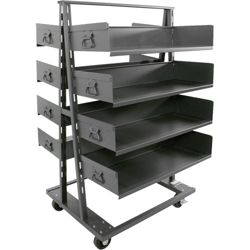 Double-Sided Heavy Duty A-Frame Cart with 8 Large Trays, 38" x 30" x 63", 2500 lbs. Capacity Par Equipment
