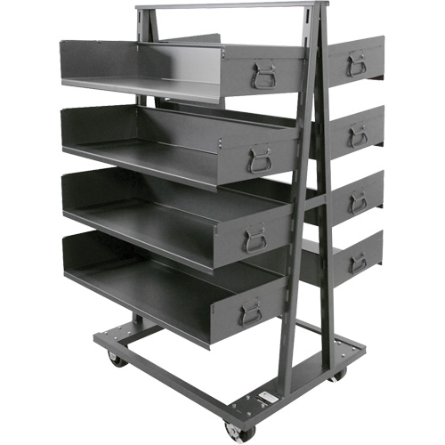 Double-Sided Heavy Duty A-Frame Cart with 8 Large Trays, 38" x 30" x 63", 2500 lbs. Capacity Par Equipment
