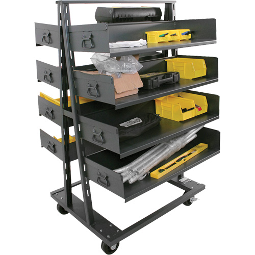 Double-Sided Heavy Duty A-Frame Cart with 8 Large Trays, 38" x 30" x 63", 2500 lbs. Capacity Par Equipment