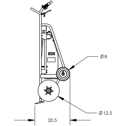 Diable pour baril motoris&eacute; avec roues pneumatiques Par Equipment
