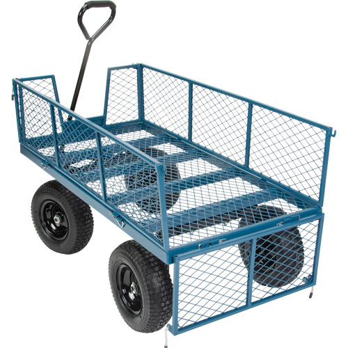 Wagon avec c&ocirc;t&eacute;s rabattables, 24" la x 48" la x Capacit&eacute; 800 lb Par Equipment