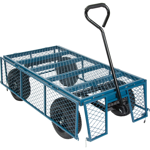 Wagon avec c&ocirc;t&eacute;s rabattables, 24" la x 48" la x Capacit&eacute; 800 lb Par Equipment