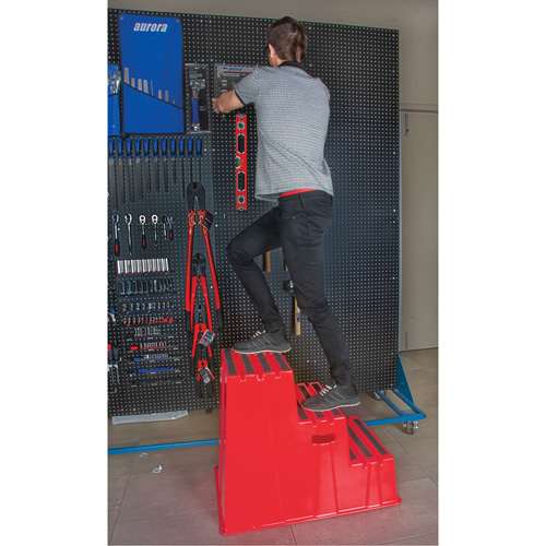 Industrial Step Stool, 3 Steps, 34-13/16" x 22-7/16" x 28-1/2" High Par Equipment