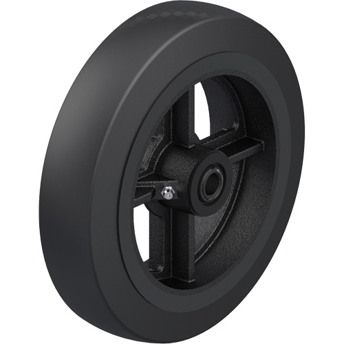 Roue en caoutchouc noir sur noyau en fonte Par Equipment