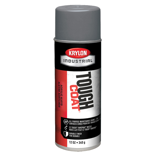 Tough Coat&reg; Acrylic Alkyd Enamel, Grey, Gloss, 12 oz., Aerosol Can Par Equipment