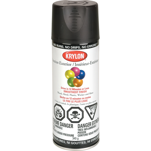 Industrial Acryli-Quik Lacquer, Black, Semi-Flat, 12 oz., Aerosol Can Par Equipment