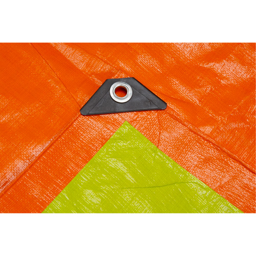 High-Visibility Heavy-Duty Woven Tarp, Polyethylene, Green/Orange, 16' x 20' x 12 mils Par Equipment