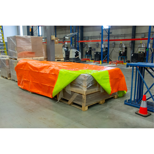 High-Visibility Heavy-Duty Woven Tarp, Polyethylene, Green/Orange, 16' x 20' x 12 mils Par Equipment