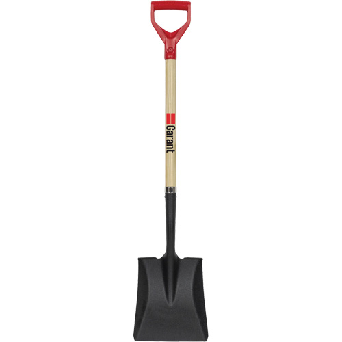 Square Point Shovel, Wood, Tempered Steel Blade, D-Grip Handle, 43-1/2" Long Par Equipment