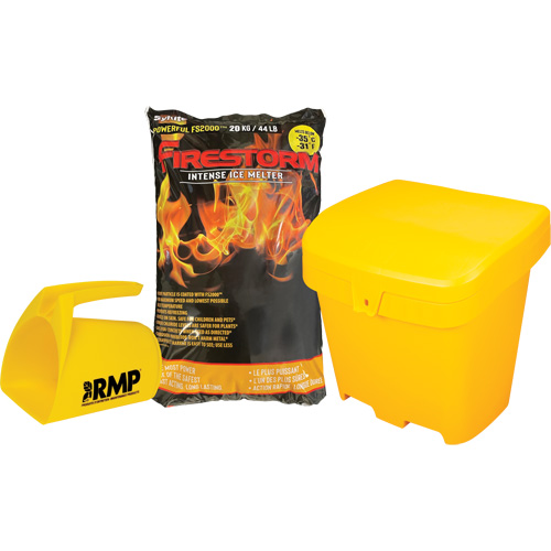 Ensemble de produit de d&eacute;glaçage intense Firestorm avec 56 sacs, Sac, 44 lb (20 kg), Point de fonte -32°C (-25°F) Par Equipment