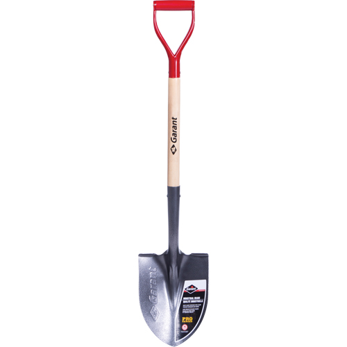 Pro Round Point Shovel, Tempered Steel Blade, Wood, D-Grip Handle Par Equipment
