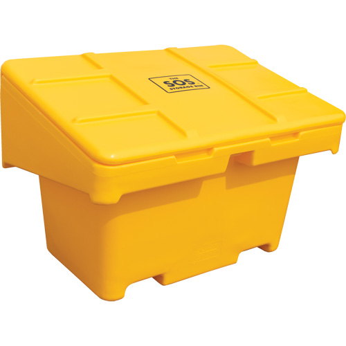 Salt Sand Container SOS, With Hasp, 42" x 29" x 30", 11 cu. Ft., Yellow Par Equipment