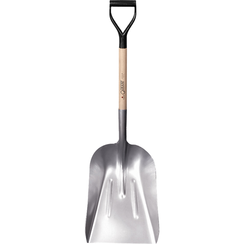 Heavy-Duty Grain & Coal Scoop Shovel, Wood, Aluminum Blade, D-Grip Handle, 27-3/4" Length Par Equipment