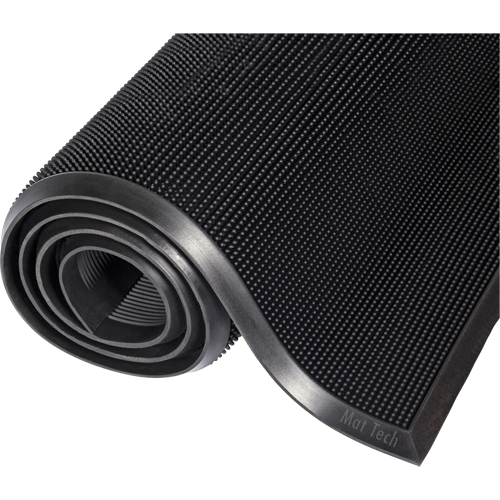 Tapis Mat-A-Dor, Caoutchouc, Grattoir Type, Motif Style pointe de doigt, 2-2/3' x 3-1/4', Noir Par Equipment