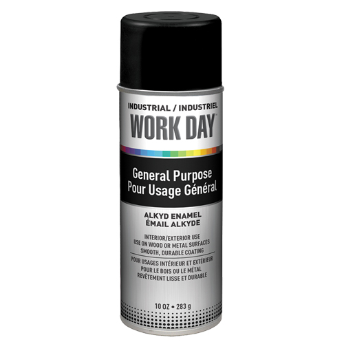 Peinture industrielle Work Day, Noir, Tr&egrave;s mat, 10 oz, Canette a&eacute;rosol Par Equipment