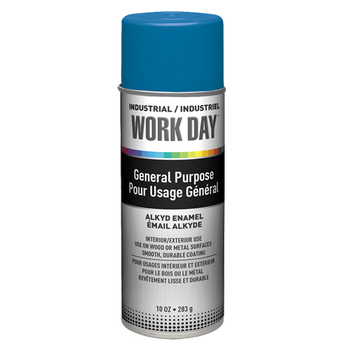Peinture industrielle Work Day, Bleu v&eacute;ritable, Brillant, 10 oz, Canette a&eacute;rosol Par Equipment