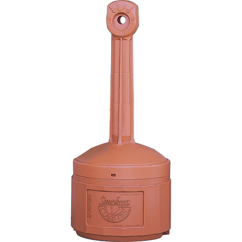 Smokers Cease-Fire&reg; Cigarette Butt Receptacle, Free-Standing, Plastic, 4 US gal. Capacity, 38-1/2" Height Par Equipment