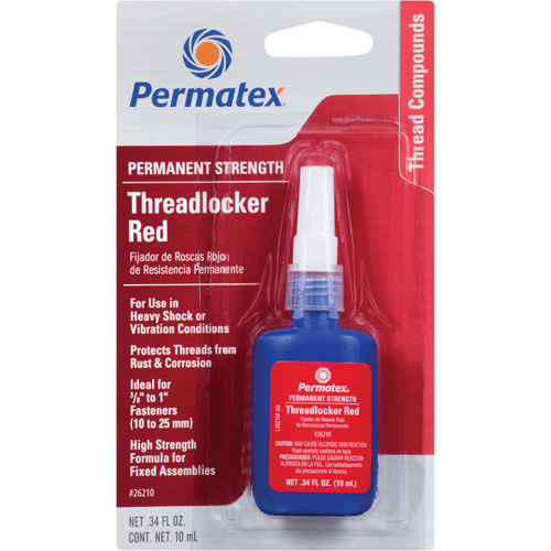 Threadlocker, Red, High, 10 ml, Bottle Par Equipment