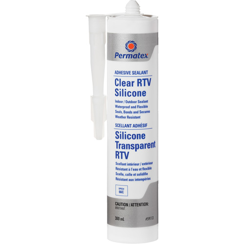 Clear RTV Adhesive Sealant, 300 ml, Cartridge, Clear Par Equipment
