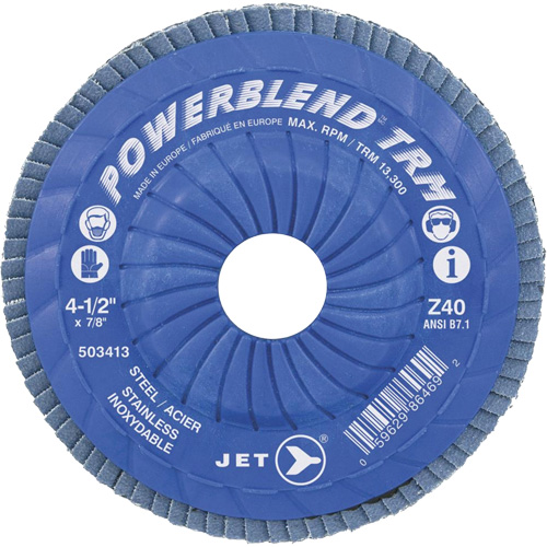 POWERBLEND TRM Trimmable Flap Disc, 5" x 7/8", Type 29, Z60 Grit, Zirconia Alumina Par Equipment