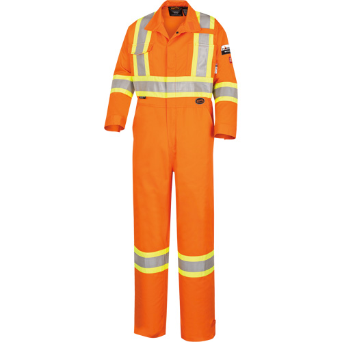 5555 High Visibility FR Rated & Arc Rated Safety Coveralls, Size 36, High Visibility Orange, 11 cal/cm² Par Equipment