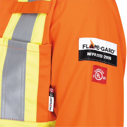 5555 High Visibility FR Rated & Arc Rated Safety Coveralls, Size 36, High Visibility Orange, 11 cal/cm² Par Equipment