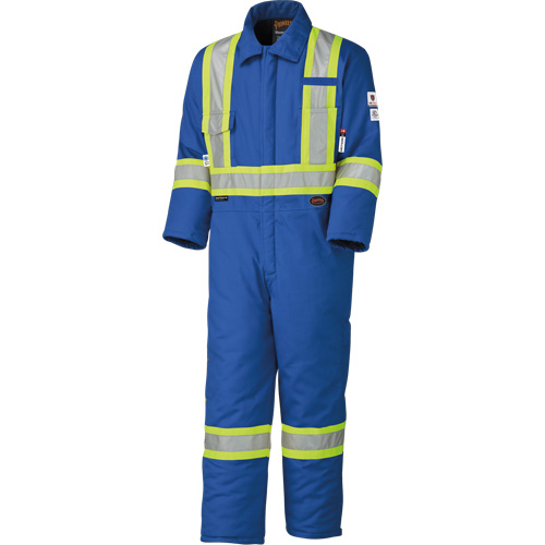 5522A Combinaison de s&eacute;curit&eacute; &agrave; haute visibilit&eacute; ignifuge et anti-arcs &eacute;lectriques, Taille 2T-Grand, Bleu royal, 58 cal/cm² Par Equipment