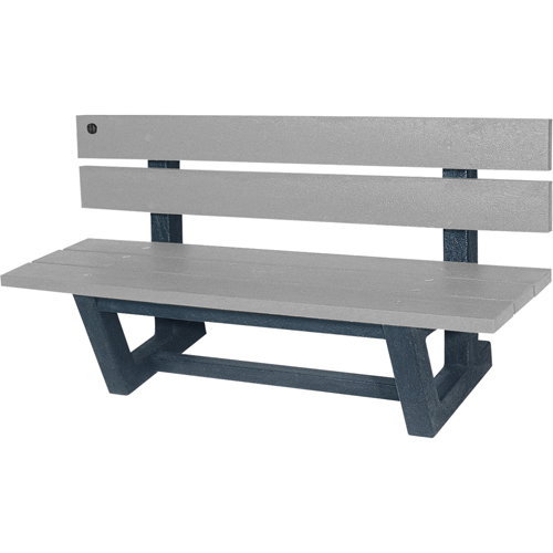 Outdoor Park Benches, Recycled Plastic, 72" L x 23-3/16" W x 29-13/16" H, Grey Par Equipment