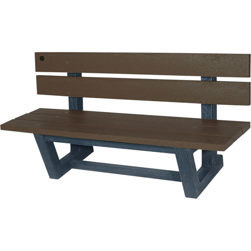 Outdoor Park Benches, Recycled Plastic, 60" L x 22-13/16" W x 29-13/16" H, Umber Par Equipment