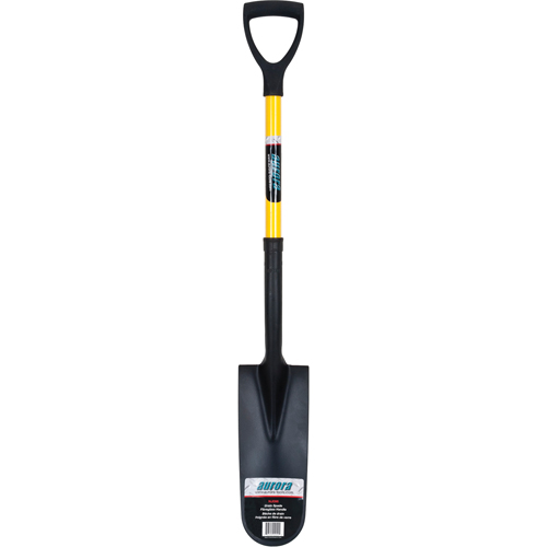 Drain Spade Shovels, Tempered Steel, 16" x 6" Blade, 28-1/2" L, D-Grip Handle Par Equipment