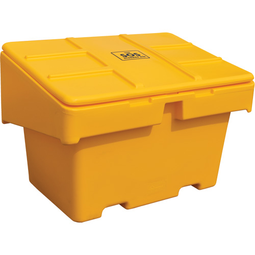 Contenants pour sel & sable SOS, Avec Moraillon, 48" x 33" x 34", 18,5 pi³, Jaune Par Equipment