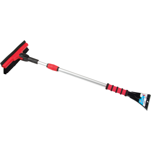 Balai &agrave; neige avec t&ecirc;te pivotante, T&eacute;lescopique, lame , 52" Longueur, Noir/Rouge Par Equipment