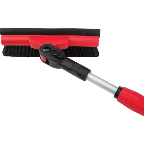 Balai &agrave; neige avec t&ecirc;te pivotante, T&eacute;lescopique, lame , 52" Longueur, Noir/Rouge Par Equipment