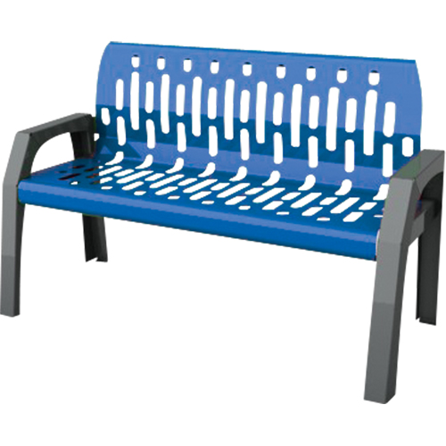Stream Benches, Steel, 48" L x 25" W x 34" H, Blue Par Equipment