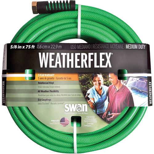 Boyaux d'arrosage pour travaux moyens Weatherflex , Vinyle, 5/8" dia x 75' Par Equipment