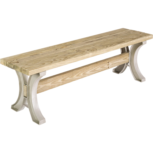 Basics&reg; Picnic Table Bench, Plastic, 96" L x 15" W x 17" H, Sand Par Equipment