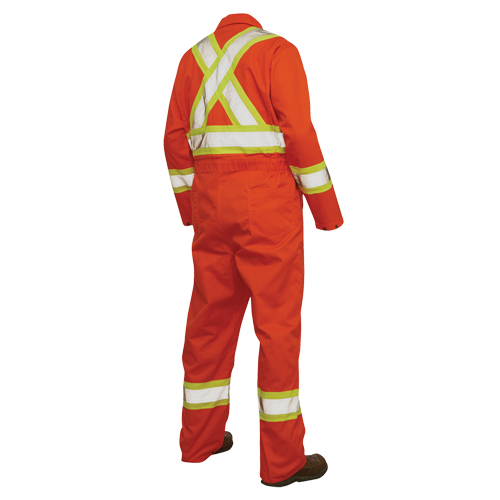 Combinaison de s&eacute;curit&eacute; non doubl&eacute;e, Grand, Orange haute visibilit&eacute; Par Equipment