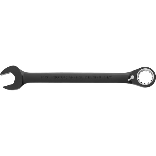 Reversible Combination Ratchet Wrench, 4/6/12 Point, 1-1/2", Black/Chrome Finish Par Equipment