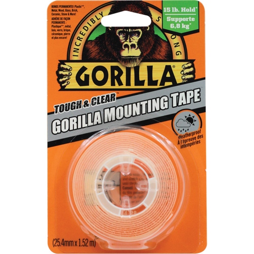 Tough & Clear Mounting Tape, 25.4 mm (1") x 1.52 m (5'), Clear Par Equipment