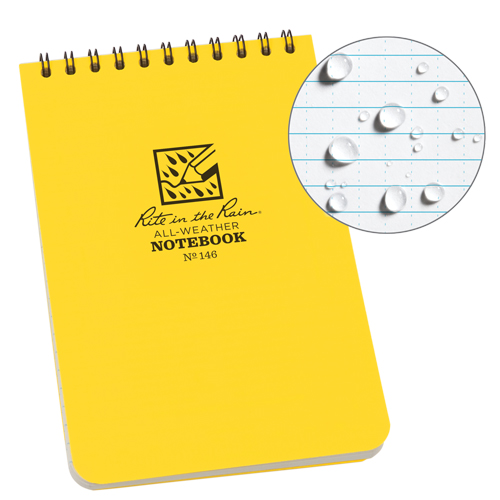 Carnet de notes de poche &agrave; spirale, Couverture souple, Jaune, 100 Pages, 4" , 6"  Par Equipment