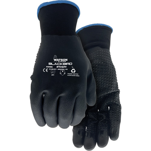 Gants enduits Stealth Blackbird, T-Grand, R&ecirc;vetement Nitrile micromousse, Calibre 15, Enveloppe en Polyester Par Equipment