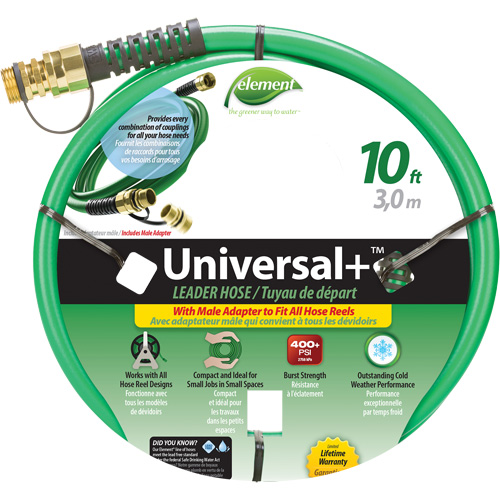 Tuyau Leader Element Universal+, PVC, 1/2" dia x 10' Par Equipment