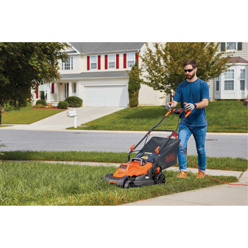Lawn Mower with Comfort Grip Handle, Push Walk-Behind, Electric, 17" Cutting Width Par Equipment