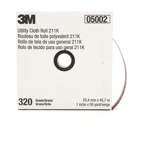 Utility Sanding Roll 211K, Aluminum Oxide, 1" W x 150' L, 320 Grit Par Equipment