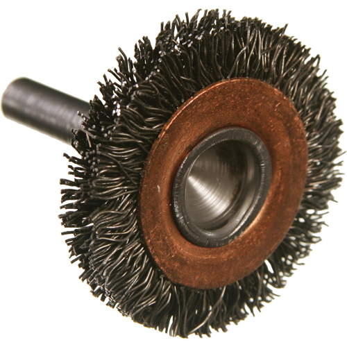 Brosses mont&eacute;es &agrave; fils cr&ecirc;p&eacute;s circulaires, 1-1/2", Fils 0,005", Tige 1/4" Par Equipment